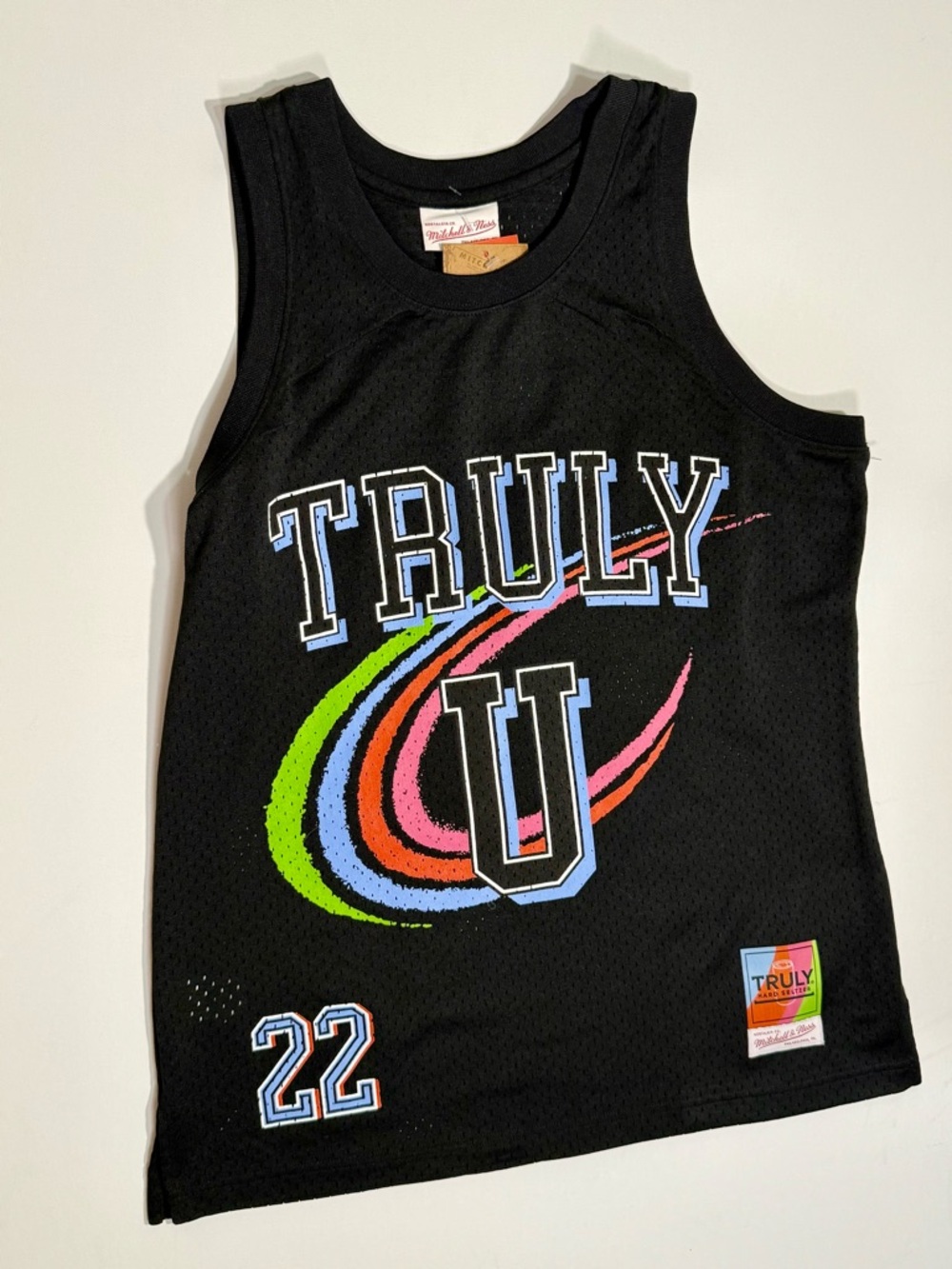 Mitchell & Ness Black Tank with Multicolor TRULY U Graphic